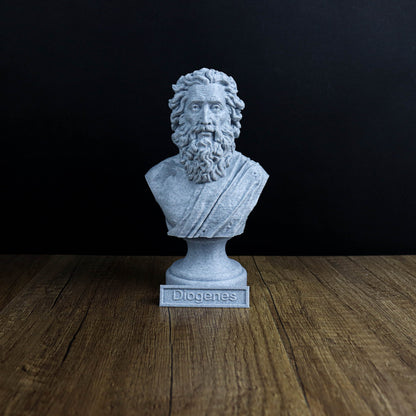 Diogenes Bust, Cynic Philosopher Sculpture, Ancient Greek Philosopher Figurine,