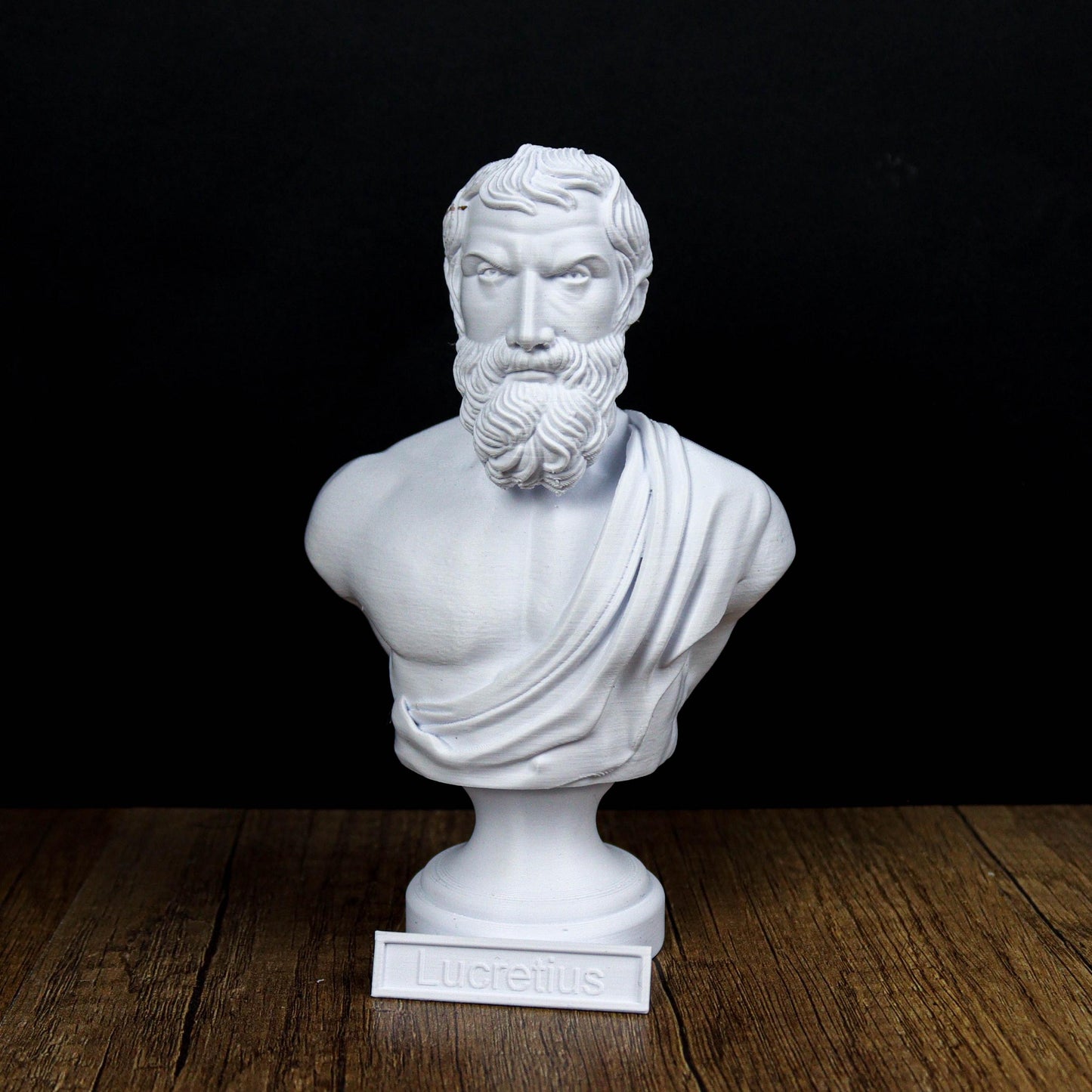 Lucretius bust, Roman philosopher statue, classical decor