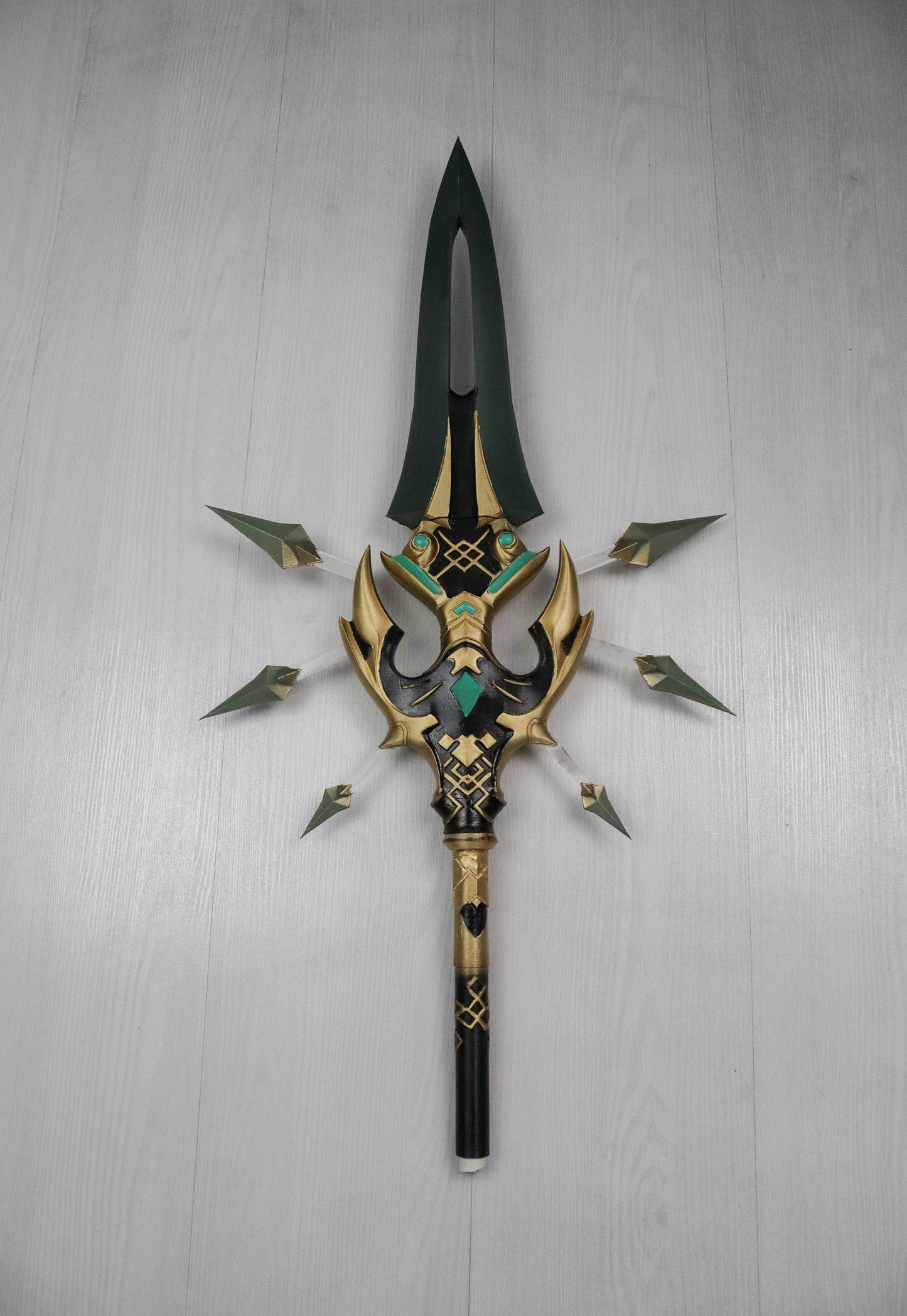 Genshin Impact, DIY KIT (unpainted) Primordial Jade Spear, Xiao Lance Full Scale Prop for Cosplay/Display