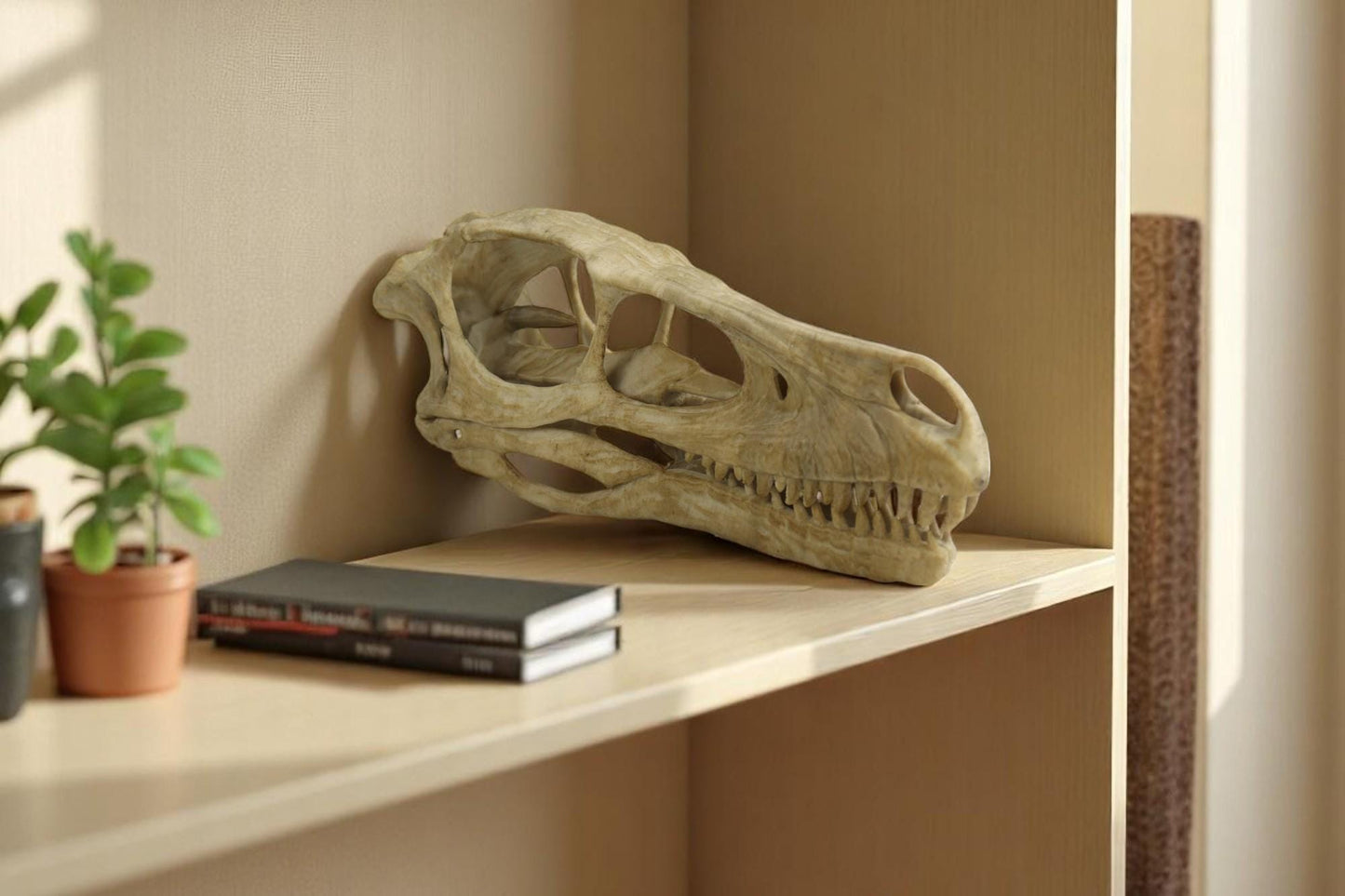 Velociraptor skull, Velociraptor Handpainted Aged Skull Replica, Prehistoric Dinosaur Fossil Decor, Jurassic Collectible Gift