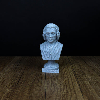 Jean-Jacques Rousseau Bust,  Enlightenment Philosopher Sculpture for Home and Bookshelf Decor, Perfect Gift for Philosophy Enthusiasts