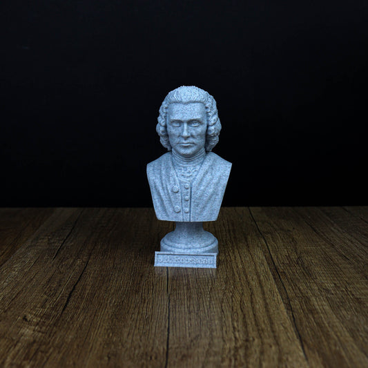 Jean-Jacques Rousseau Bust,  Enlightenment Philosopher Sculpture for Home and Bookshelf Decor, Perfect Gift for Philosophy Enthusiasts