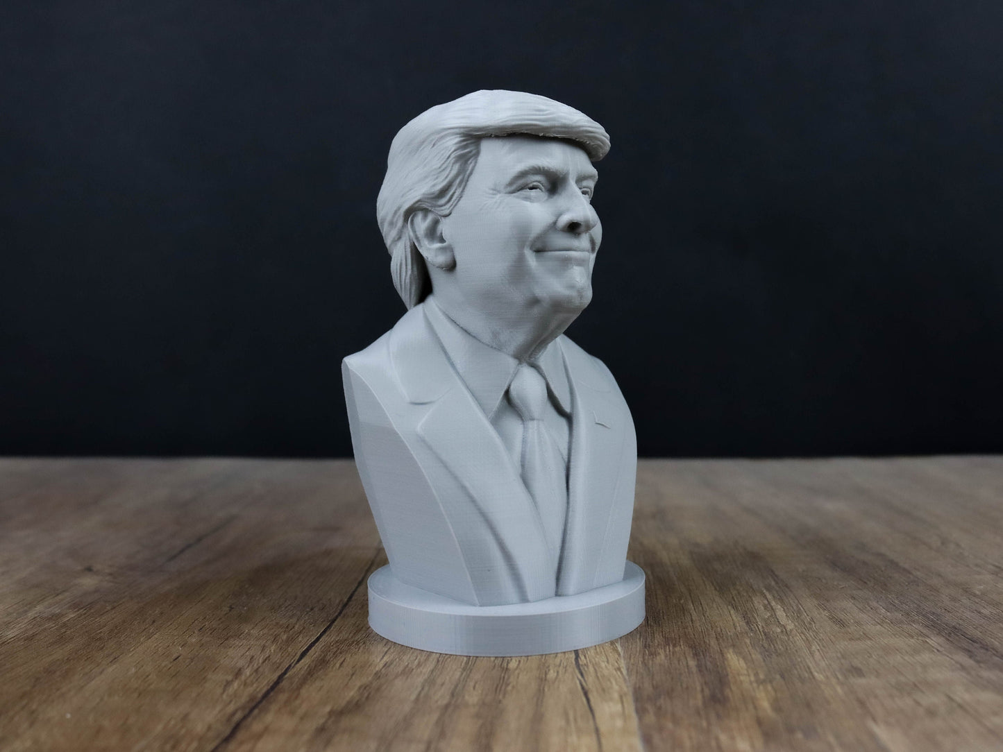 Smiling Donald Trump Bust, 45th American President Sculpture