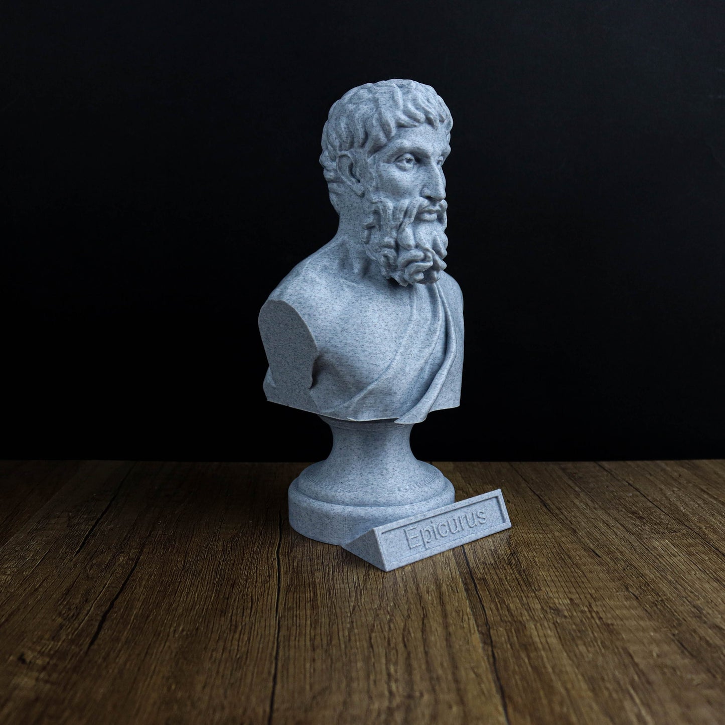 Epicurus Bust, Ancient Greek Thinker Statue, Wisdom and Serenity Art