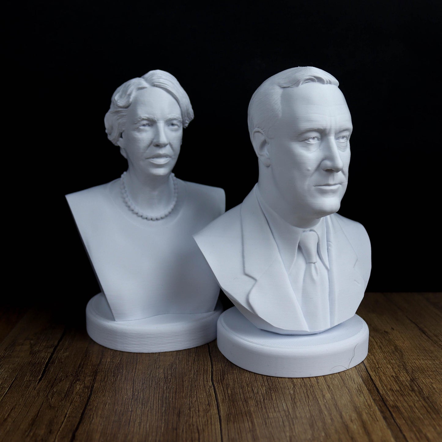 Eleanor and Franklin Roosevelt Busts