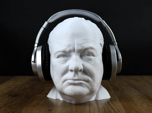 Winston Churchill Bust, British Prime Minister Sculpture, Headphone Holder Decoration