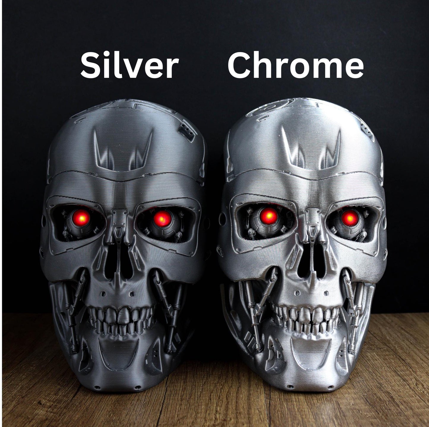 Terminator Endoskeleton Headphone Holder, Skull T-800 LED Bust, Headset Stand