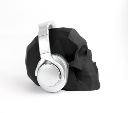 Low Poly Skull Headphone Holder, Skull Horror Decor Headphone stand