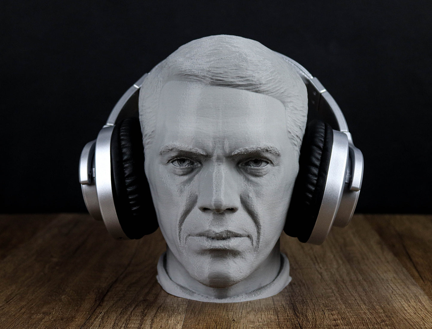 Steve McQueen Headphone Holder Bust, Headset Stand Figure, Room Decoration