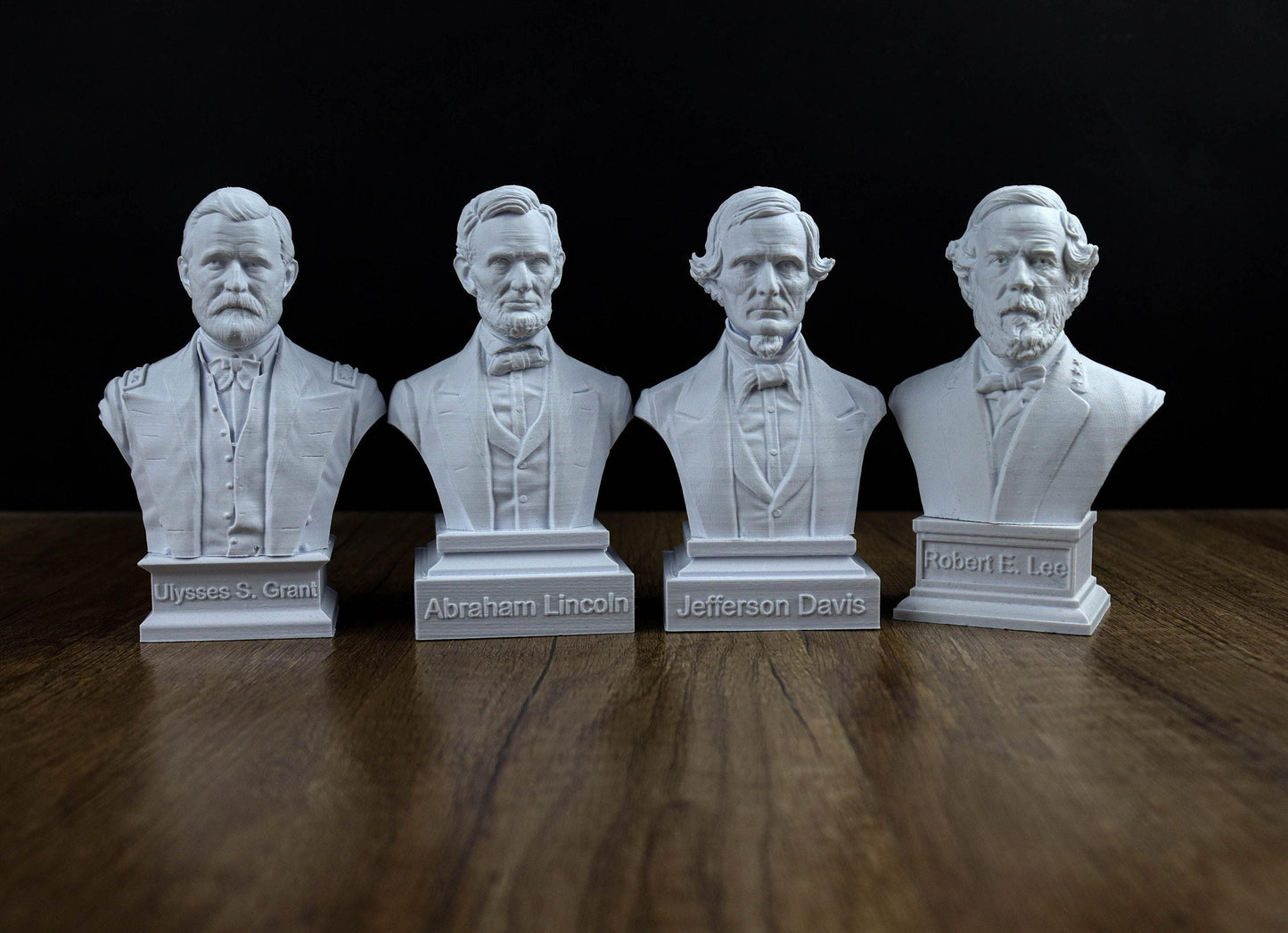 American Civil War Busts, Value Pack Collection: Abraham Lincoln, Jefferson Davis, Ulysses S Grant, Robert E Lee