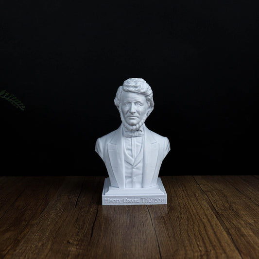 Henry David Thoreau Bust, Inspirational Bookshelf Decor and Home Accent