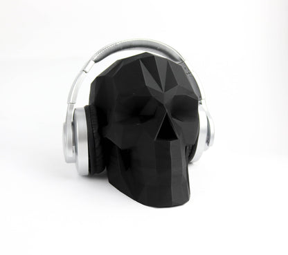 Low Poly Skull Headphone Holder, Skull Horror Decor Headphone stand