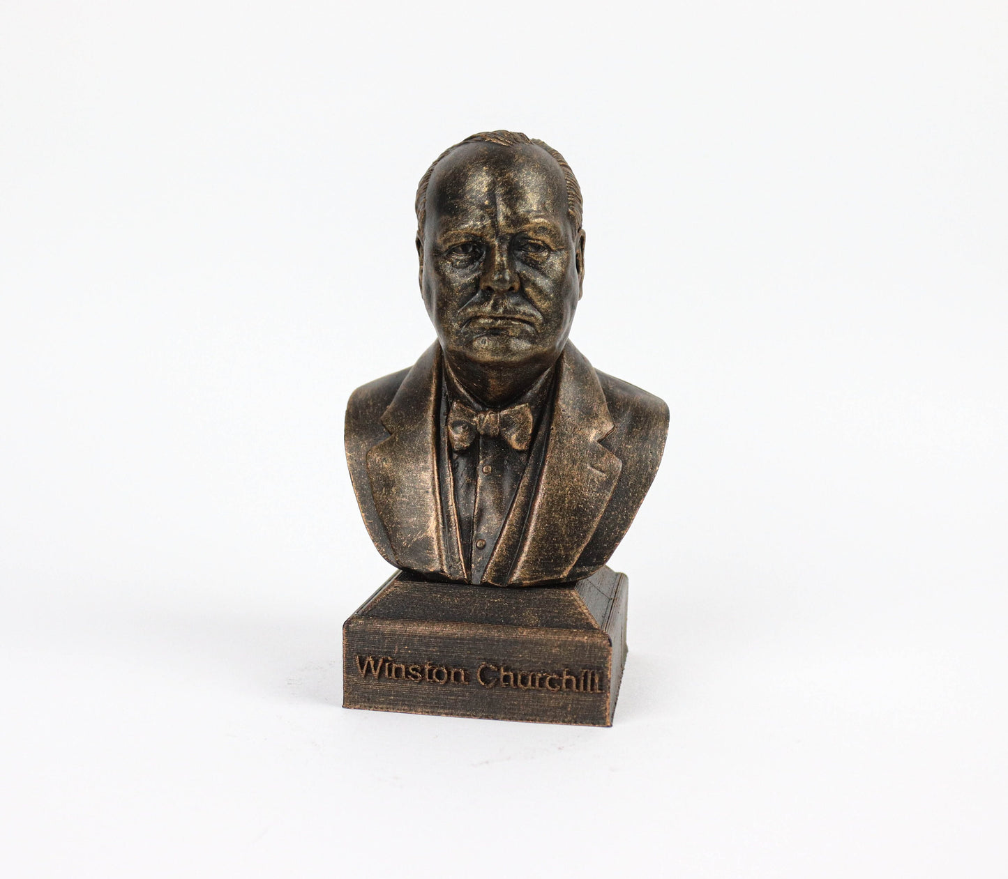 Sir Winston Churchill Statue, WW2 British Prime Minister Weathered/Aged Bust
