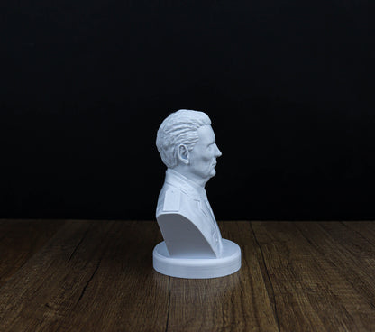 Josip Tito Bust, Historical Leader Sculpture for Bookshelf and Home Decor