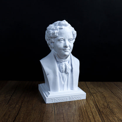 Thomas Moore Bust, Irish Writer and Poet, Philosopher and Utopia Author Statue for Bookshelf & Home Decor