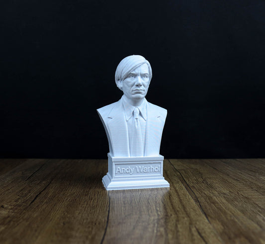 Andy Warhol Bust, American writer Statue, Sculpture Decor
