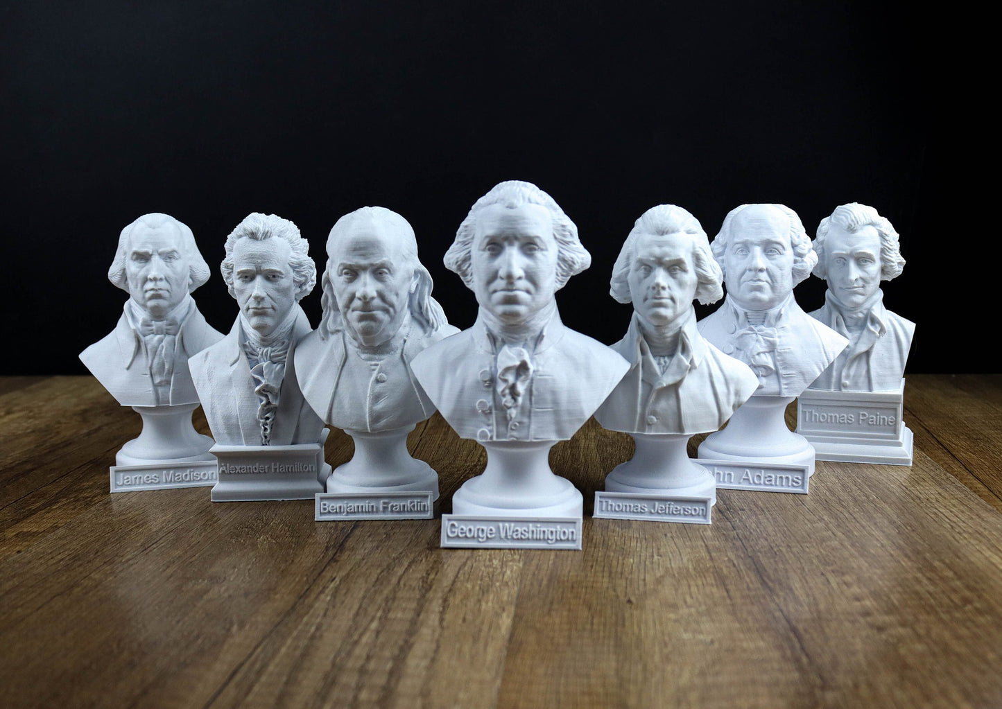 Founding Fathers Busts Value Pack Collection: George Washington, Benjamin Franklin, Thomas Jefferson, Alexander Hamilton, John Adams etc