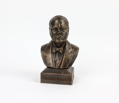 Sir Winston Churchill Statue, WW2 British Prime Minister Weathered/Aged Bust