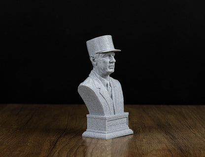 Charles de Gaulle 3d Printed Bust, Former President of France Statue, Le Général Sculpture Decoration