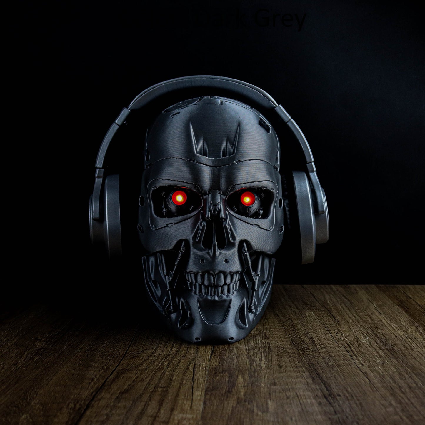 Terminator Endoskeleton Headphone Holder, Skull T-800 LED Bust, Headset Stand