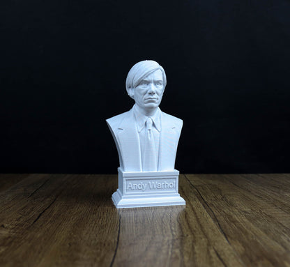 Andy Warhol Bust, American writer Statue, Sculpture Decor