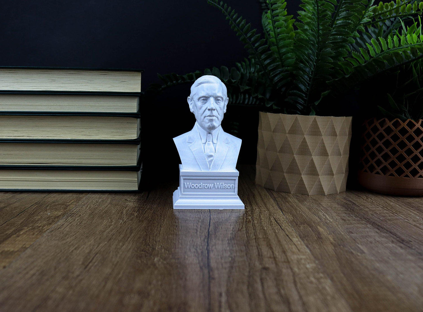 Woodrow Wilson Bust, 28th president of the United States Statue, American Leader during WW1 Sculpture