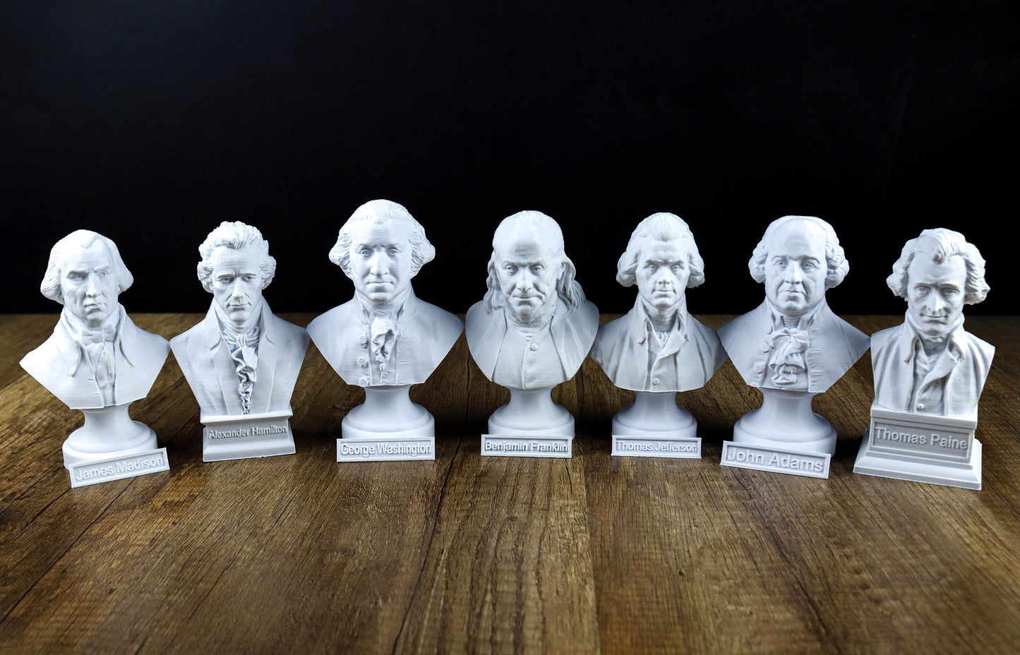 Founding Fathers Busts Value Pack Collection: George Washington, Benjamin Franklin, Thomas Jefferson, Alexander Hamilton, John Adams etc