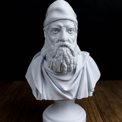 Euclid Bust, Statue of the Father of Geometry, Greek Mathematician Sculpture