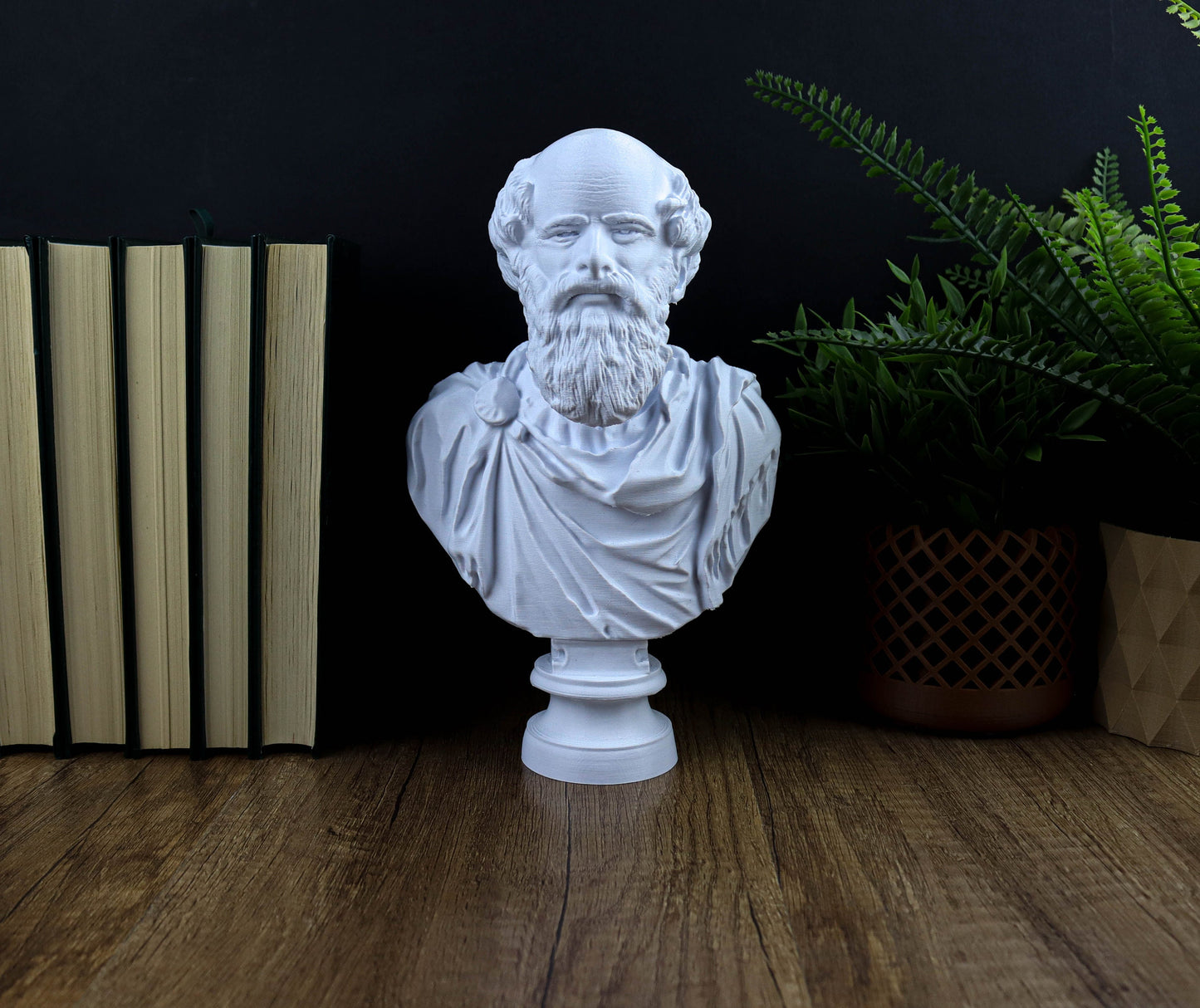 Archimedes Bust, Ancient Mathematician Statue, Greek Mythology Inspired Sculpture