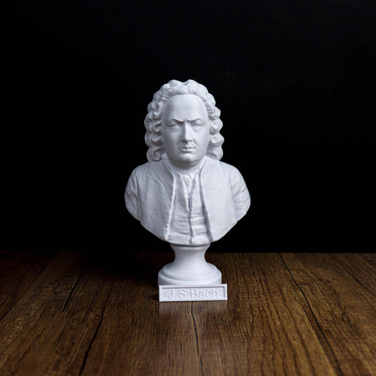 Johann Sebastian Bach Bust, Classical Composer Bookshelf & Home Decor Statue