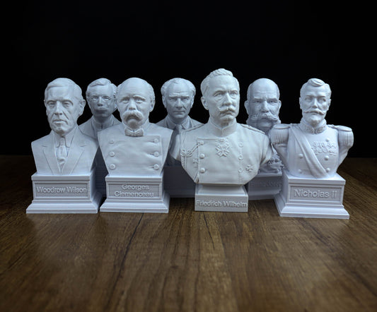 Word War I. Value Pack Collection: Franz Joseph, Friedrich Wilhelm, Lloyd George, Georges Clemenceau, Woodrow Wilson, Nicholas II, Atatürk