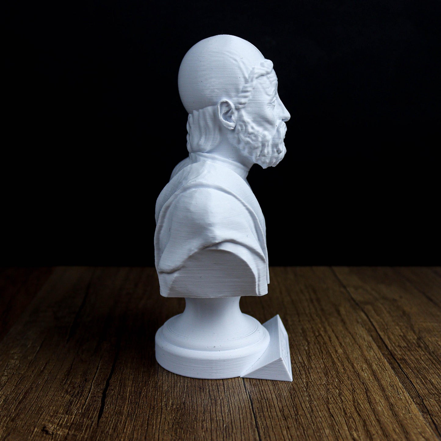 Ptolemy Bust, Ancient Astronomer and Philosopher Sculpture, Bookshelf Decor