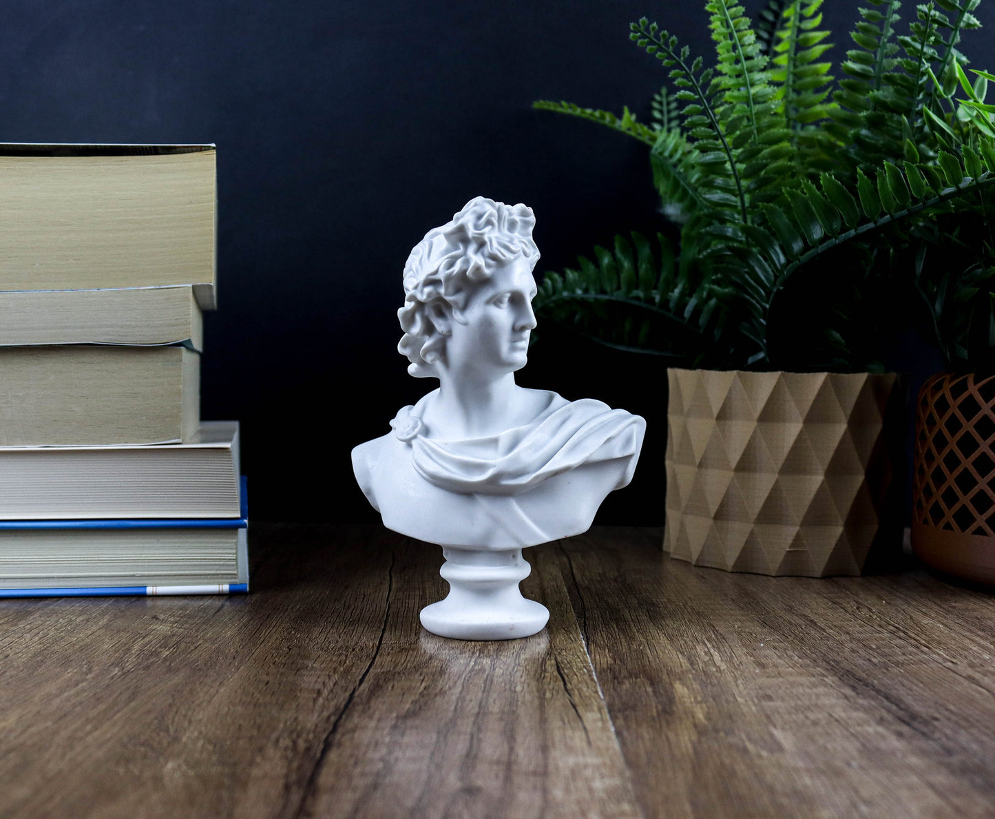 Apollo Bust Sculpture, 15cm (5.9") Greek God Figurine, Greek Mythology Gift