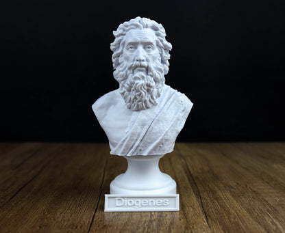Diogenes Bust, Cynic Philosopher Sculpture, Ancient Greek Philosopher Figurine,