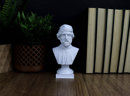 Donatello Bust, Famous Italian Sculptor of the Renaissance Period, Bookshelf Decor