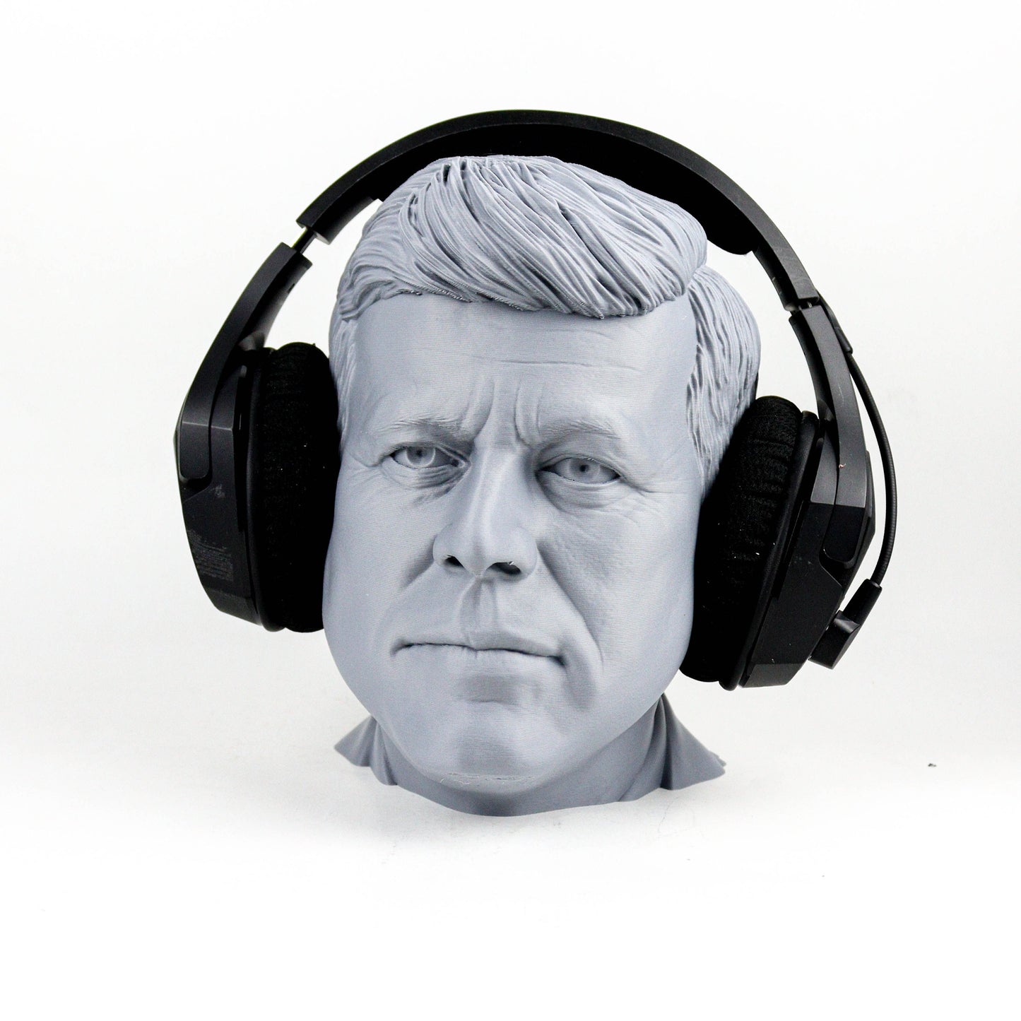 John F. Kennedy Headphone Holder, JFK Head Statue, Desktop Decor Headphone Stand, Bust