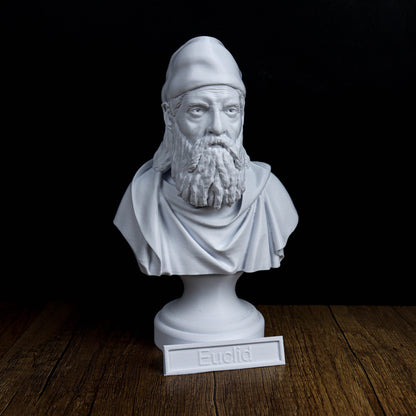 Euclid Bust, Statue of the Father of Geometry, Greek Mathematician Sculpture