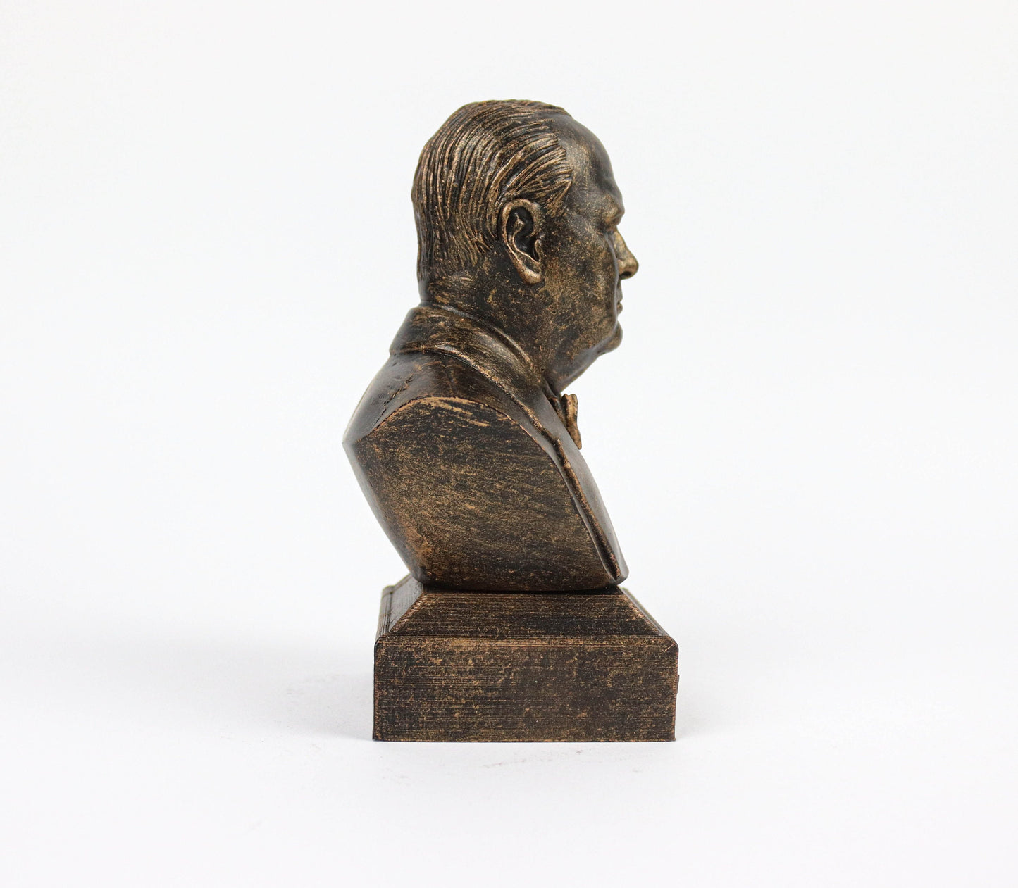 Sir Winston Churchill Statue, WW2 British Prime Minister Weathered/Aged Bust