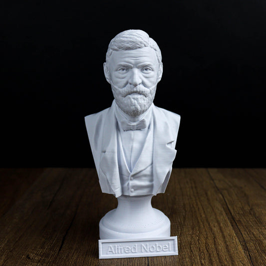Alfred Nobel Bust, Inventor of Dynamite Statue, Nobel Prize Founder Sculpture