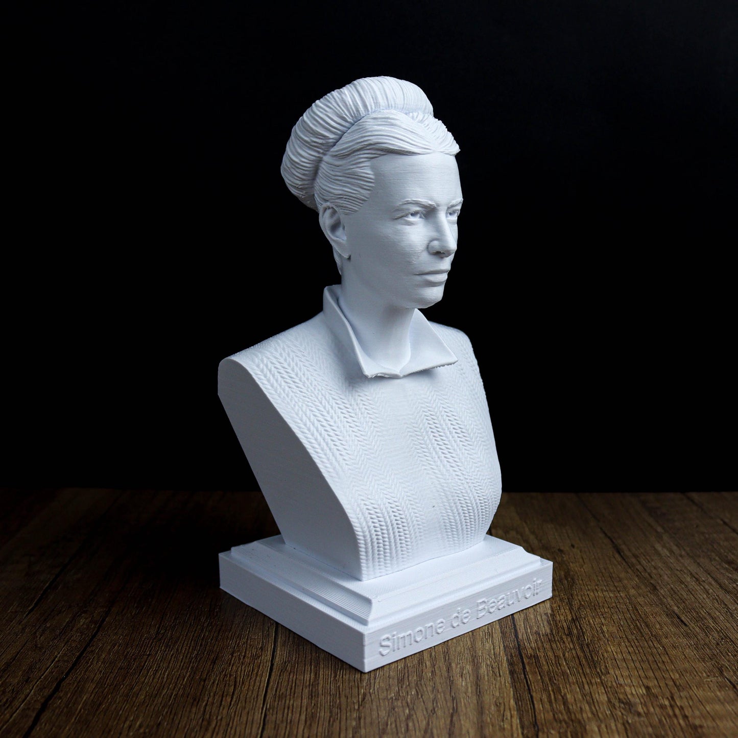 Simone de Beauvoir Bust, French Philosopher, Feminist Icon Statue for Bookshelf and Home Decor