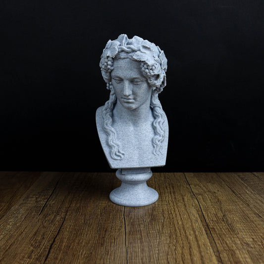 Head of Bacchus Bust, Dionysus Sculpture, Ancient Greco-Roman Statue