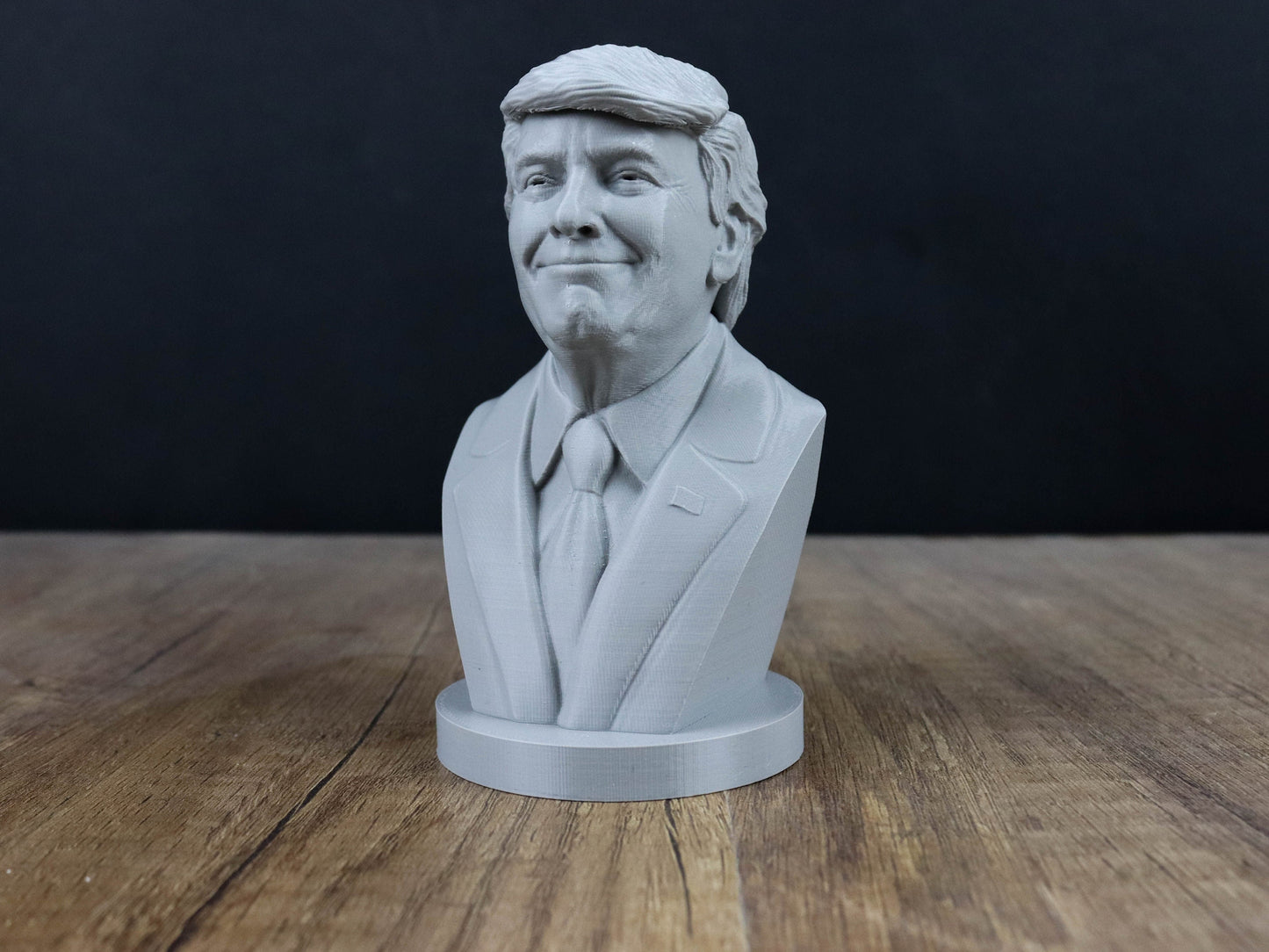 Smiling Donald Trump Bust, 45th American President Sculpture
