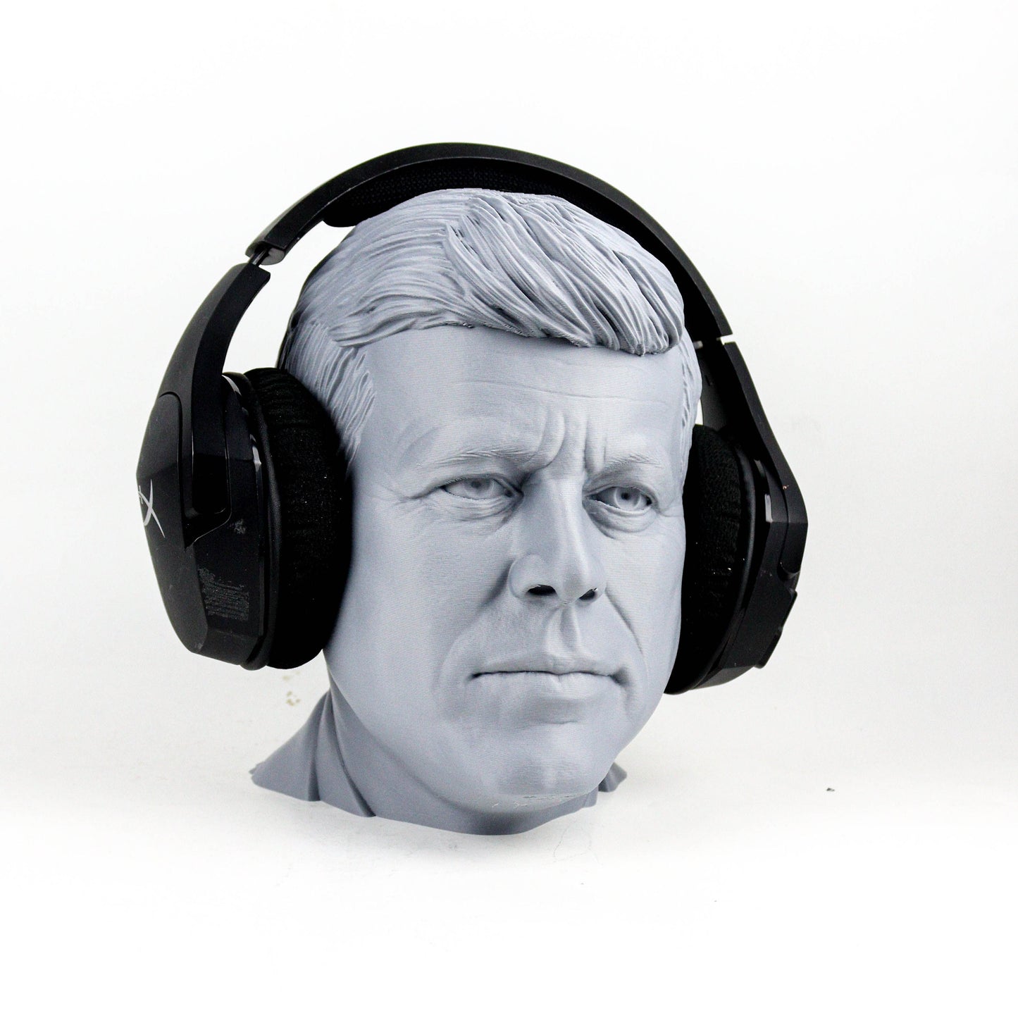 John F. Kennedy Headphone Holder, JFK Head Statue, Desktop Decor Headphone Stand, Bust