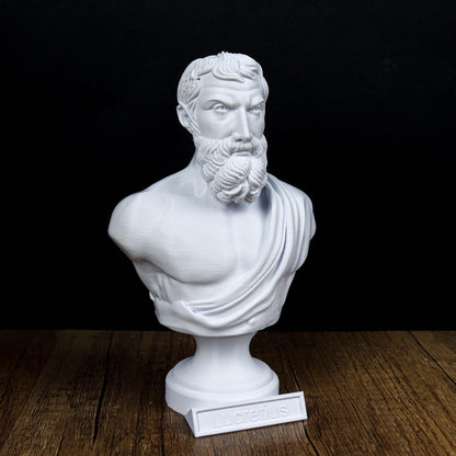 Lucretius bust, Roman philosopher statue, classical decor