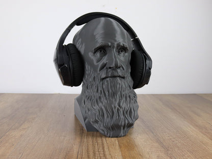 Charles Darwin Headphone Holder, Desktop Decor Headphone stand, Gaming Accessories