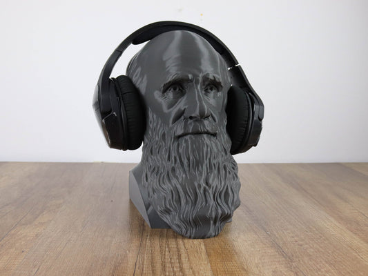 Charles Darwin Headphone Holder, Desktop Decor Headphone stand, Gaming Accessories