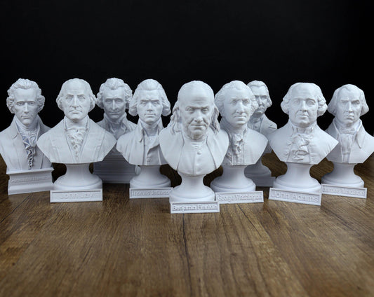 Founding Fathers Busts Value Pack Collection: George Washington, Benjamin Franklin, Thomas Jefferson, Alexander Hamilton, John Adams etc