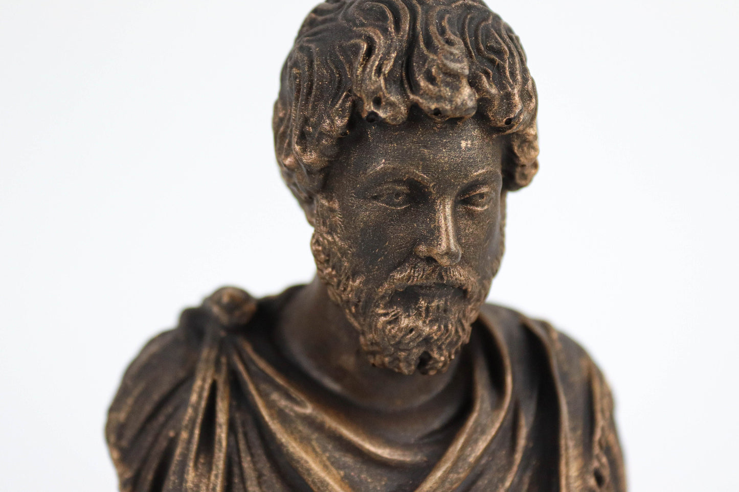 Statue of Marcus Aurelius Weathered/Aged 3d Bust Sculpture, Roman Statuette Decor