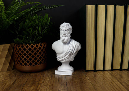 Lucretius bust, Roman philosopher statue, classical decor