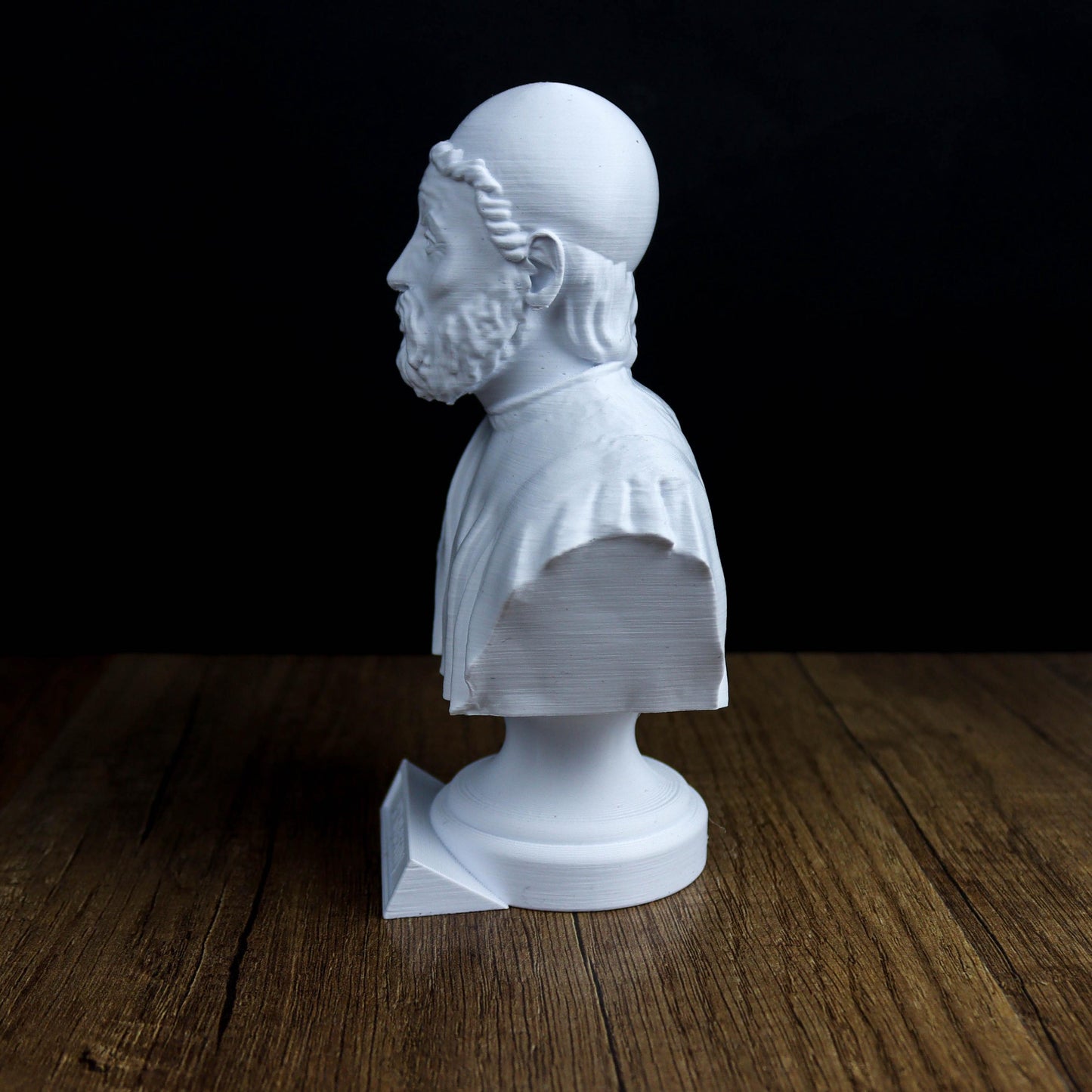 Ptolemy Bust, Ancient Astronomer and Philosopher Sculpture, Bookshelf Decor